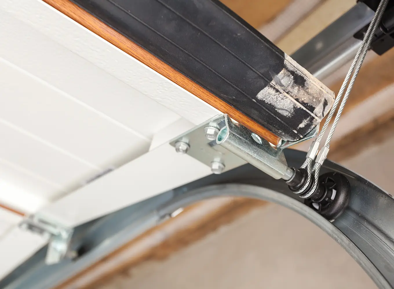 off-track garage door that was fixed by garage door repair company in edwardsville il